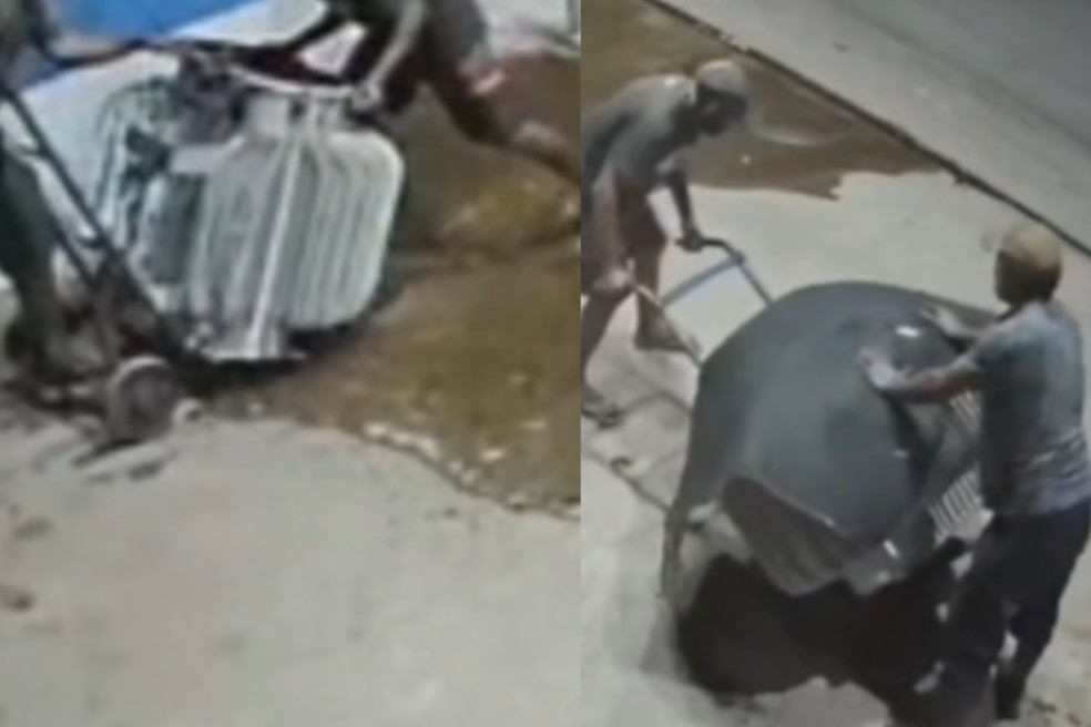 VÍDEO: homem é preso após furtar transformador de energia no Sul do Piauí; polícia tenta localizar 2º suspeito
