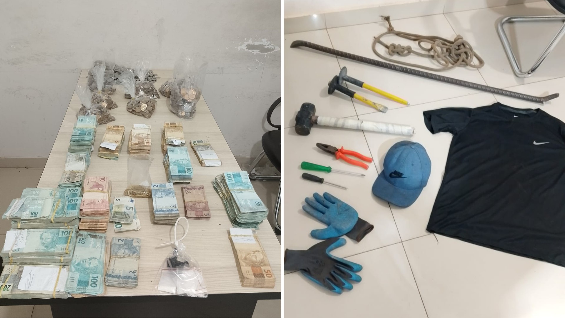 Homens são abordados com placa de carro irregular e polícia descobre série de furtos após invasão pelo telhado 