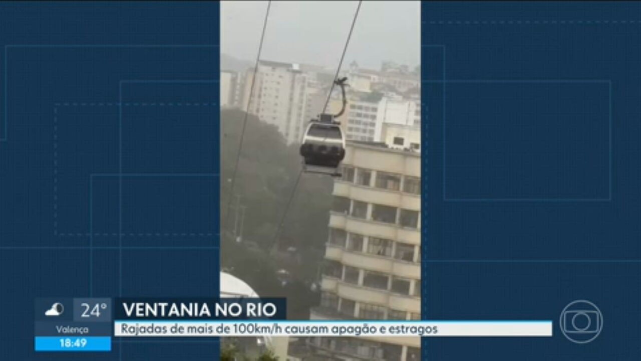 Vídeo mostra passageiros no Teleférico da Providência durante vendaval