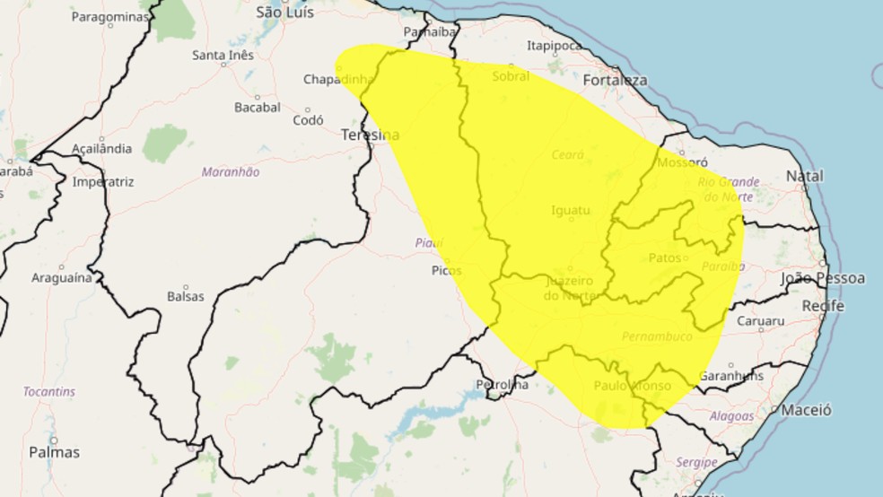 Aviso do Inmet para baixa umidade no Piauí — Foto: Reprodução/Inmet