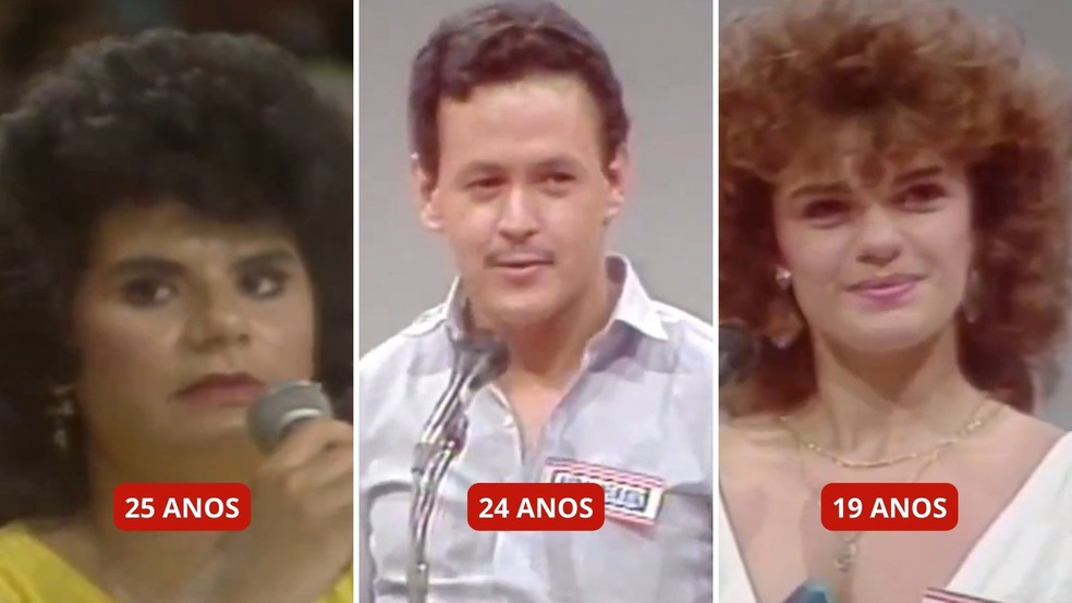 Vídeo viralizou com pessoas contando suas idades em programa nos anos 80 — Foto: Reprodução/SBT