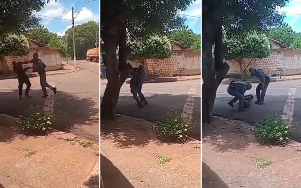 Homem é agredido por policiais militares em Morro Agudo, SP; família diz que ele estava em surto — Foto: Redes sociais
