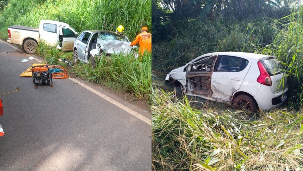 Idoso morre após acidente envolvendo três veículos na BR-435 — Foto: Reprodução/Tony Rota