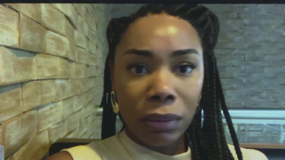 Alice Valentim Nunes diz que foi vítima de racismo em uma revista no Maracanã — Foto: Reprodução/TV Globo