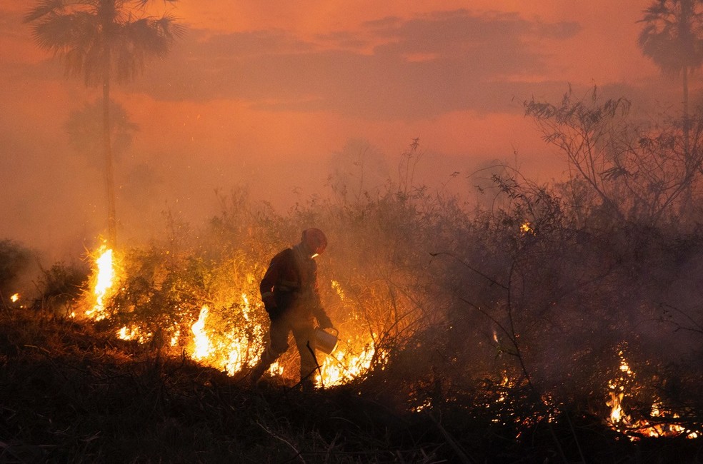 Pantanal teve nove estdios em chamas por minuto em junho — Foto: Araqum Alcntara