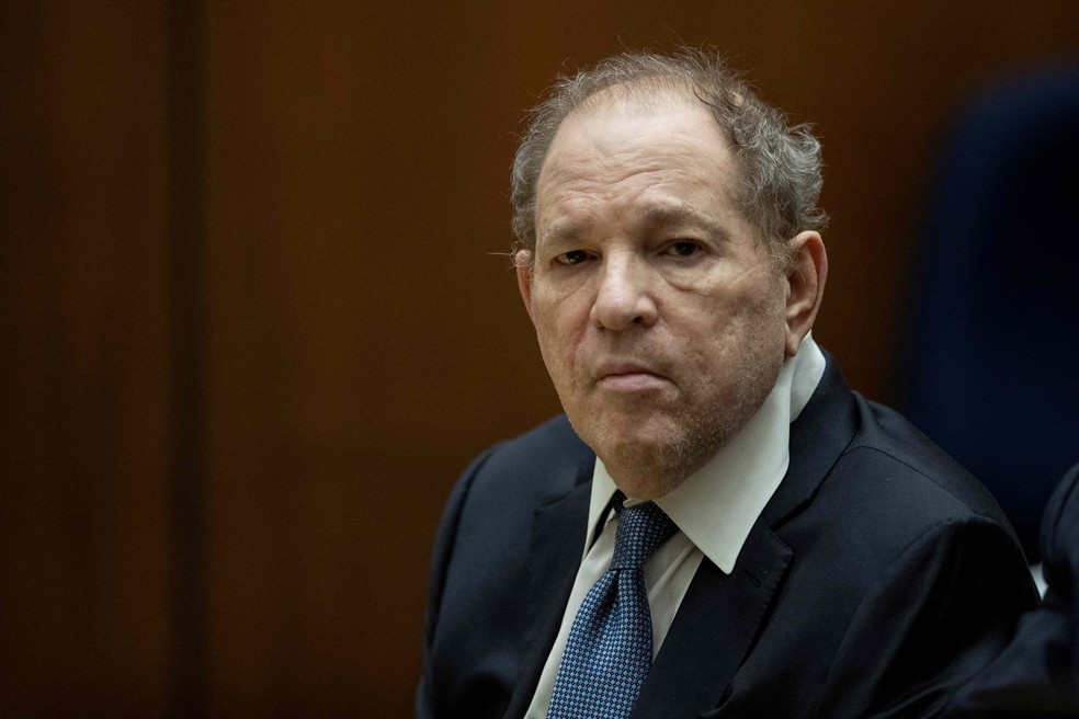Harvey Weinstein no tribunal no dia 4 de outubro — Foto:  Etienne Laurent/via Reuters/Arquivo