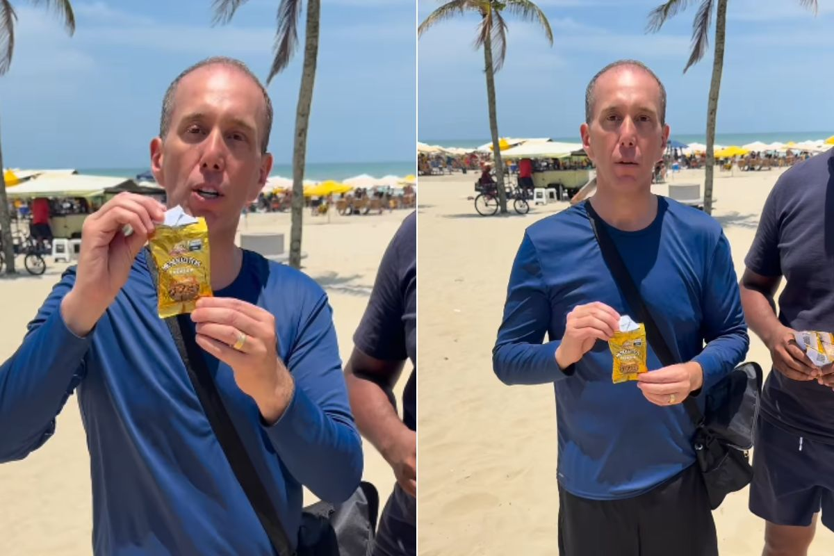 Rodrigo Manga, prefeito afastado de Sorocaba, vende amendoins em praia do litoral de SP; VÍDEO 