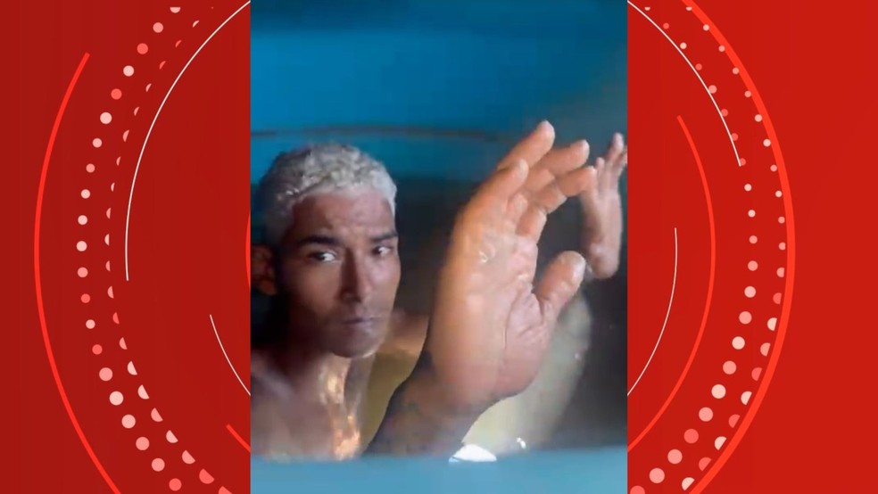 Richard Keven Paranhos, de 19 anos, foi preso dentro de uma caixa d’água para fugir da polícia em Piúma, no Sul do Espírito Santo — Foto: Reprodução/Rede social