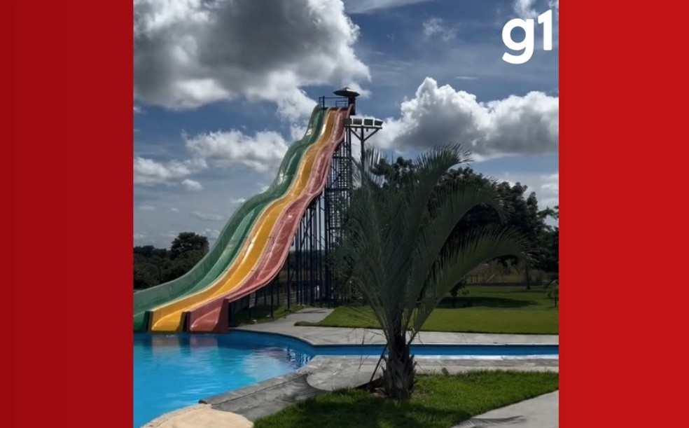 Acidente ocorreu no tobogã de um parque aquático de Nova Mutum (MT) — Foto: Instagram/reprodução