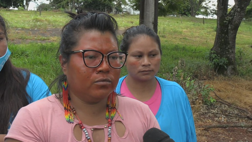 Paulina Martines, representante indígena que representa povo atacado em Guaíra — Foto: RPC