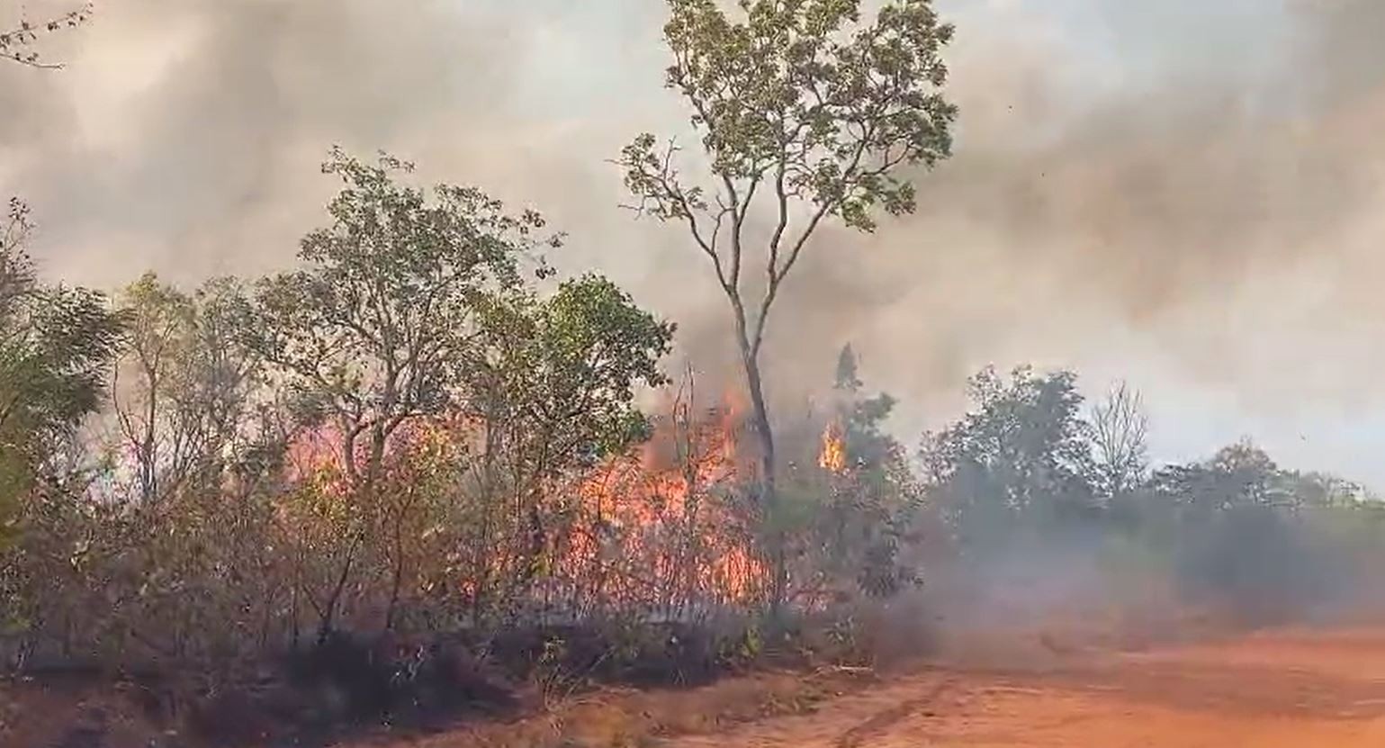 Região do Clube Caça e Pesca tem o segundo incêndio em três dias em Uberlândia; veja vídeo