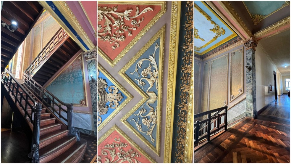 Telhado e assoalho de madeira ajudaram a propagar o fogo em prédio histórico tombado do Instituto de Educação em Paranaguá — Foto: Lizangela Pinto Siqueira