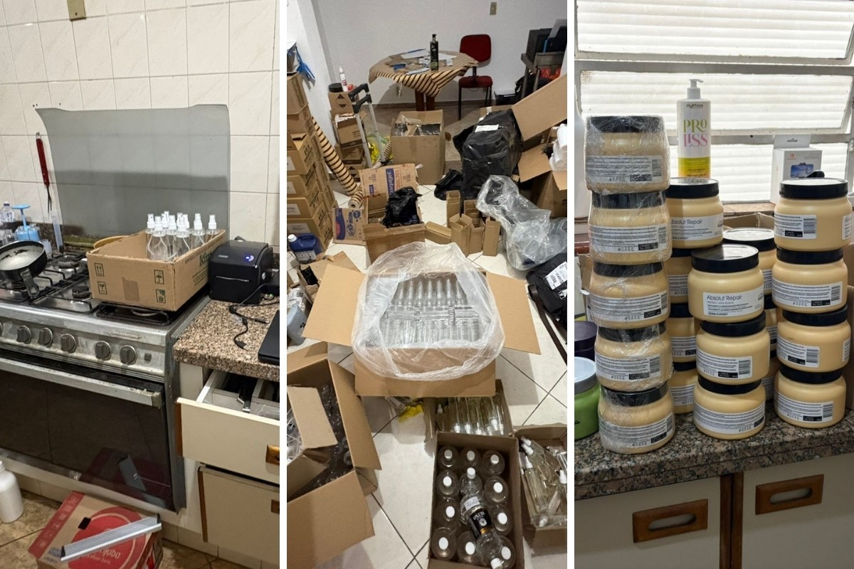 Polícia fecha fábrica clandestina de cosméticos que operava em cozinha residencial​‌​