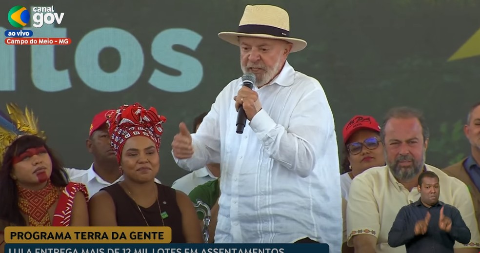 Lula participa de evento em Minas Gerais — Foto: Reprodução/ CanalGov
