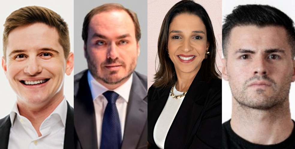 Lucas Pavanato, Carlos Bolsonaro, Ana Carolina Oliveira e Dr Murillo Lima — Foto: Divulgação