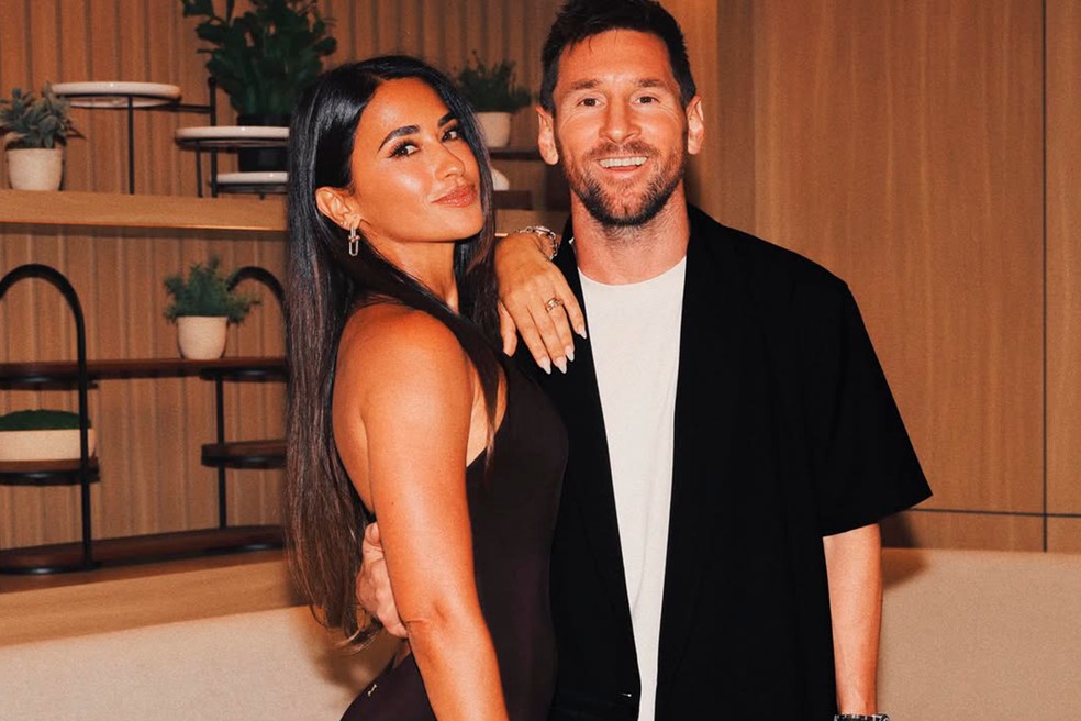 Antonela Roccuzzo e Lionel Messi — Foto: Reprodução/Instagram