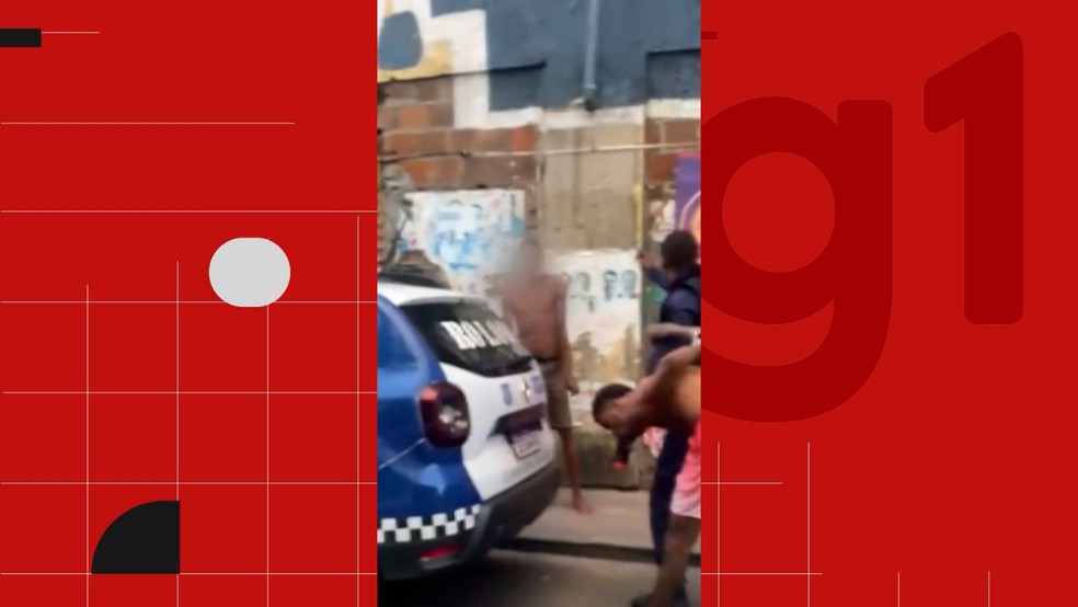 Guarda municipal atira em homem que se aproximou de abordagem no Pelourinho, um dos principais pontos turísticos de Salvador — Foto: Reprodução/Redes Sociais