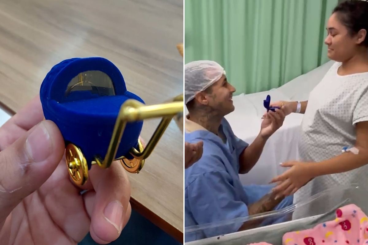 Grávida é surpreendida com pedido de casamento na maternidade e diz 'sim' antes de dar à luz; ASSISTA 