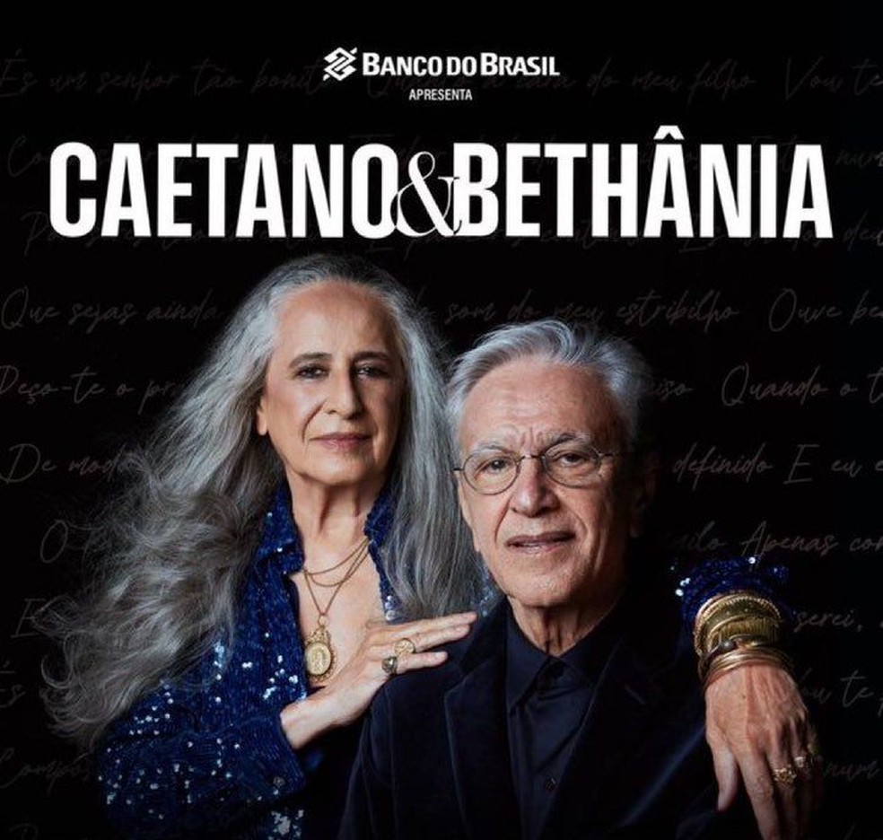 Anúncio de turnê de Caetano Veloso e Maria Bethânia — Foto: Divulgação