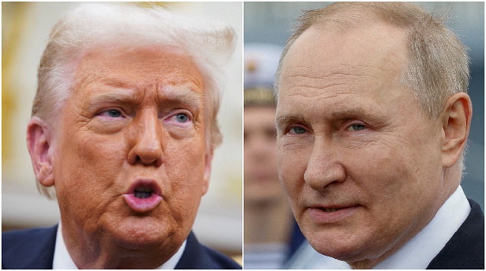 Trump e Putin — Foto: Reuters
