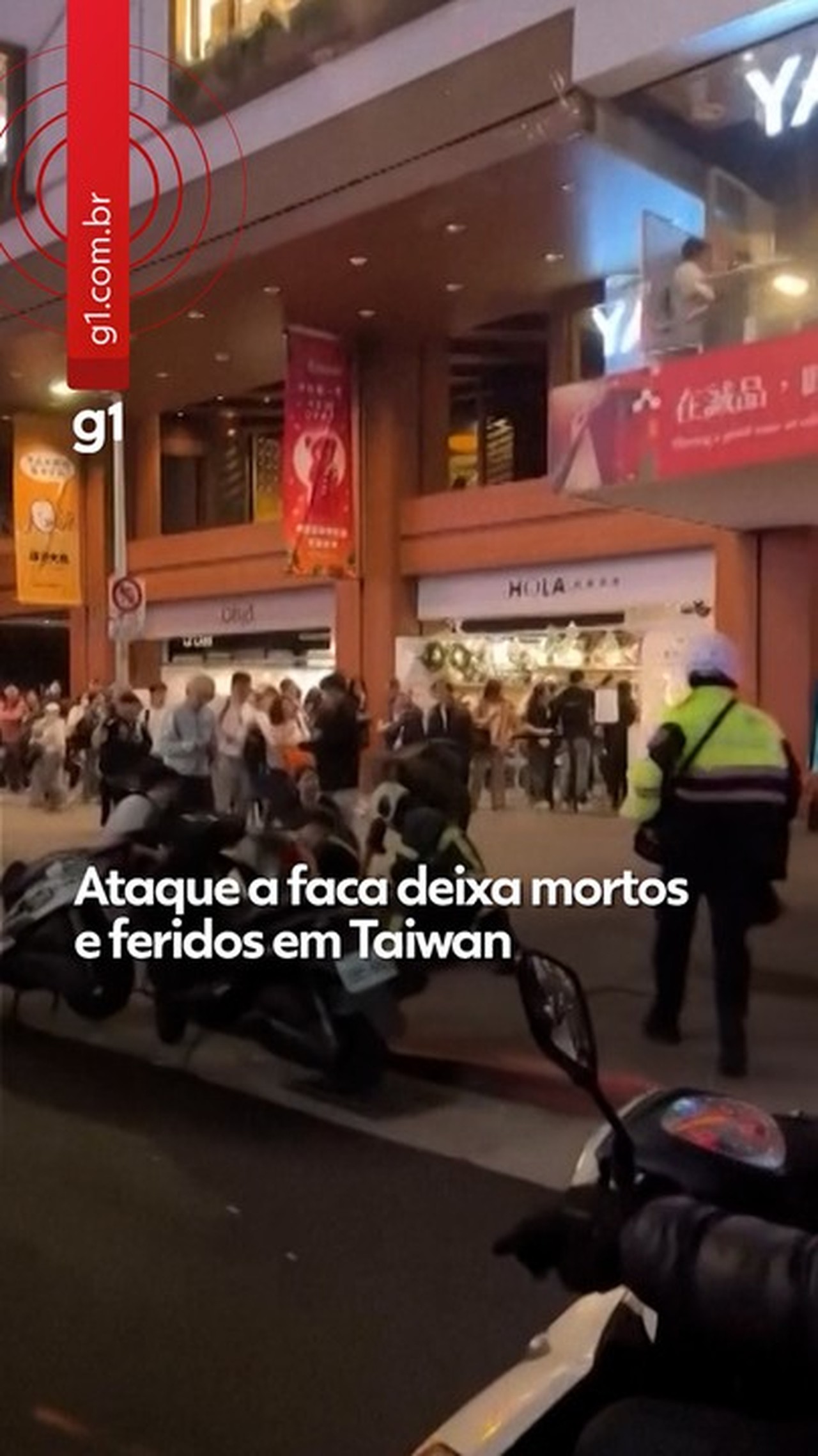 Homem armado com faca ataca pessoas na rua em Taiwan, mata três e morre após cair do 6º andar durante perseguição policial