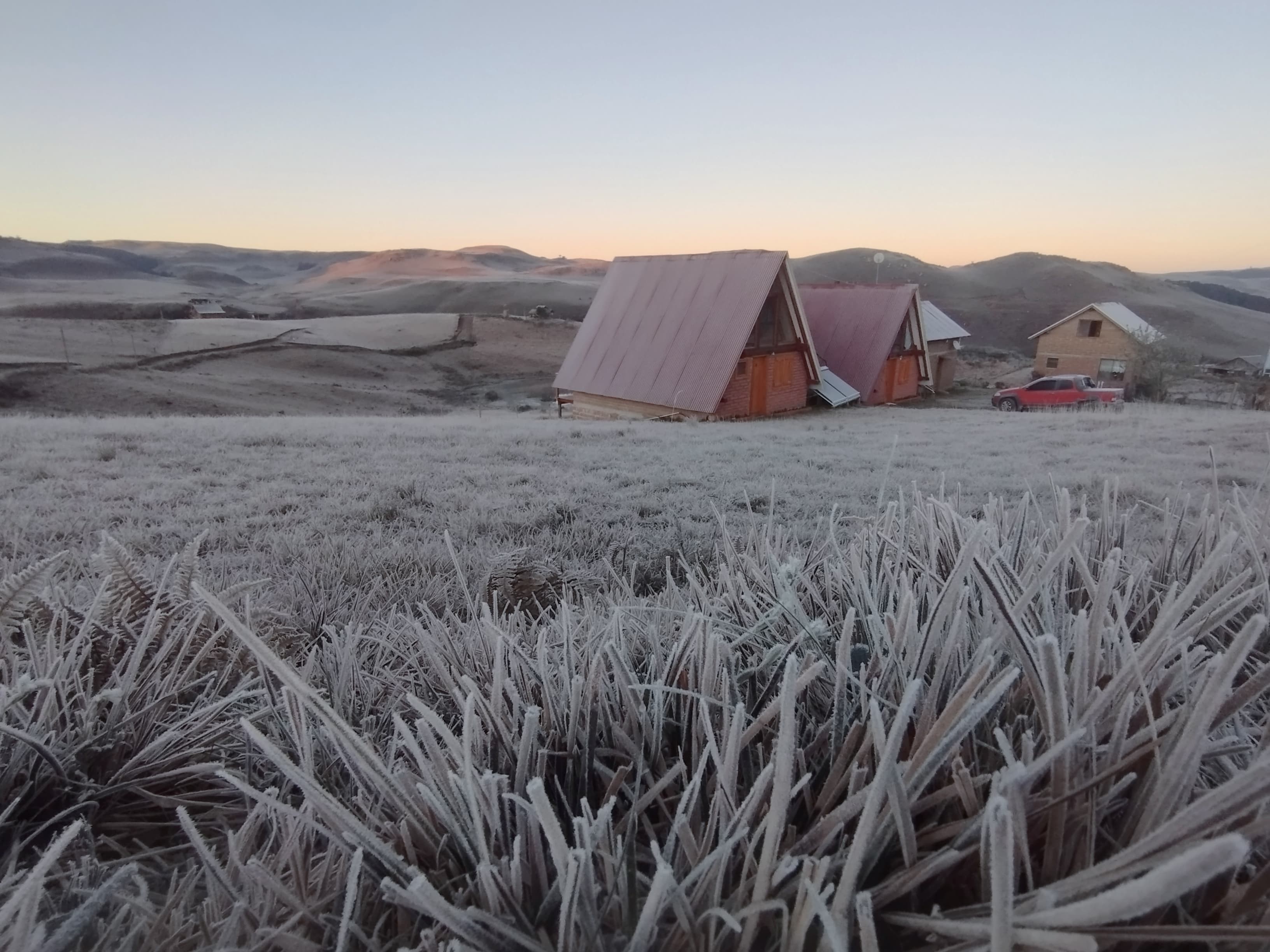 Com temperaturas perto de 0ºC, cidades da Serra do RS são cobertas por geada