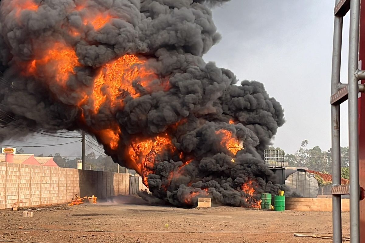 Usina explode durante produção de massa asfáltica em Campo Grande