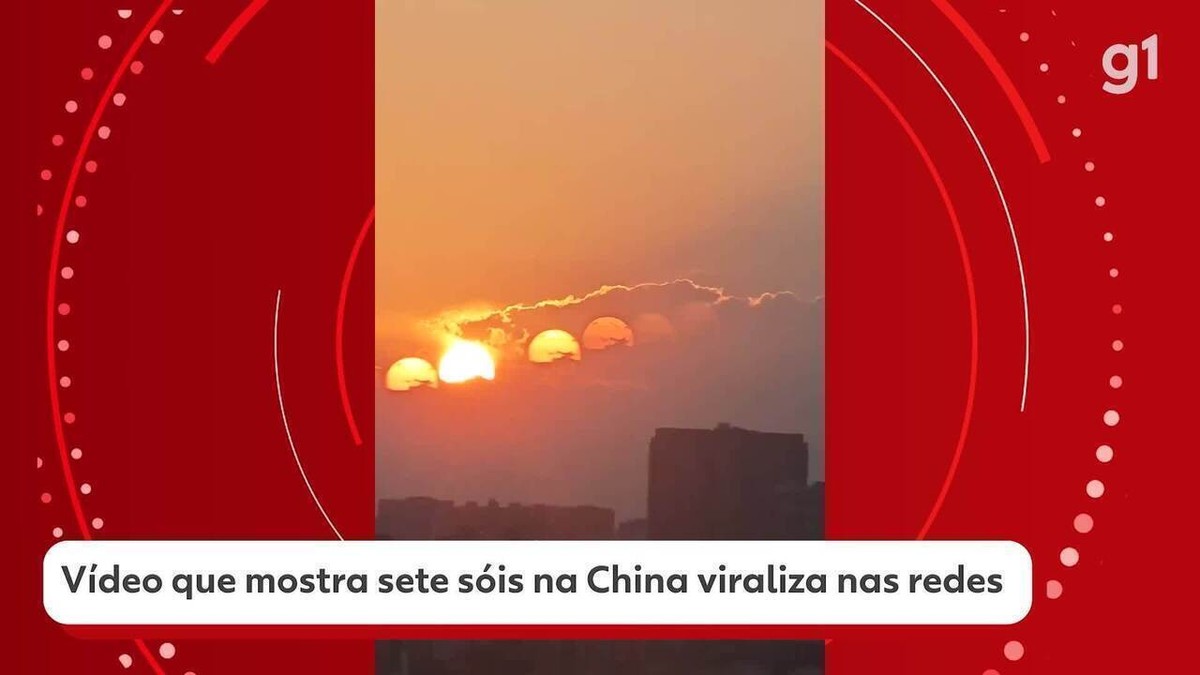 Vídeo flagra 7 sóis no céu de cidade chinesa; entenda como a física explica o fenômeno raro