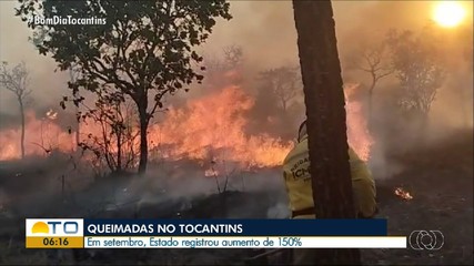 Tocantins registra aumento de 150% nos focos de incêndio em setembro