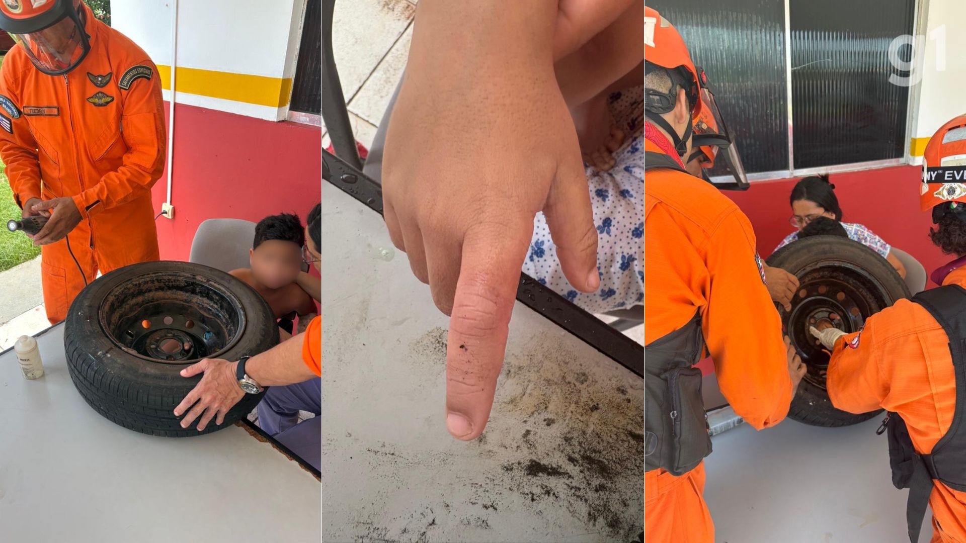 VÍDEO: Criança de 5 anos prende dedo em roda de carro e é socorrida por bombeiros em São Luís