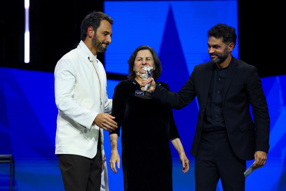 Filme brasileiro 'O último azul', com Rodrigo Santoro, levou prêmio no Festival de Berlim — Foto: Fabrizio Bensch/Reuters