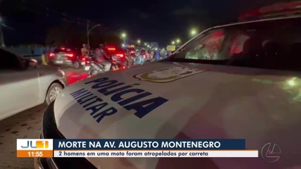 Dois homens em uma moto são atropelados por carreta na Av. Augusto Montenegro, em Belém