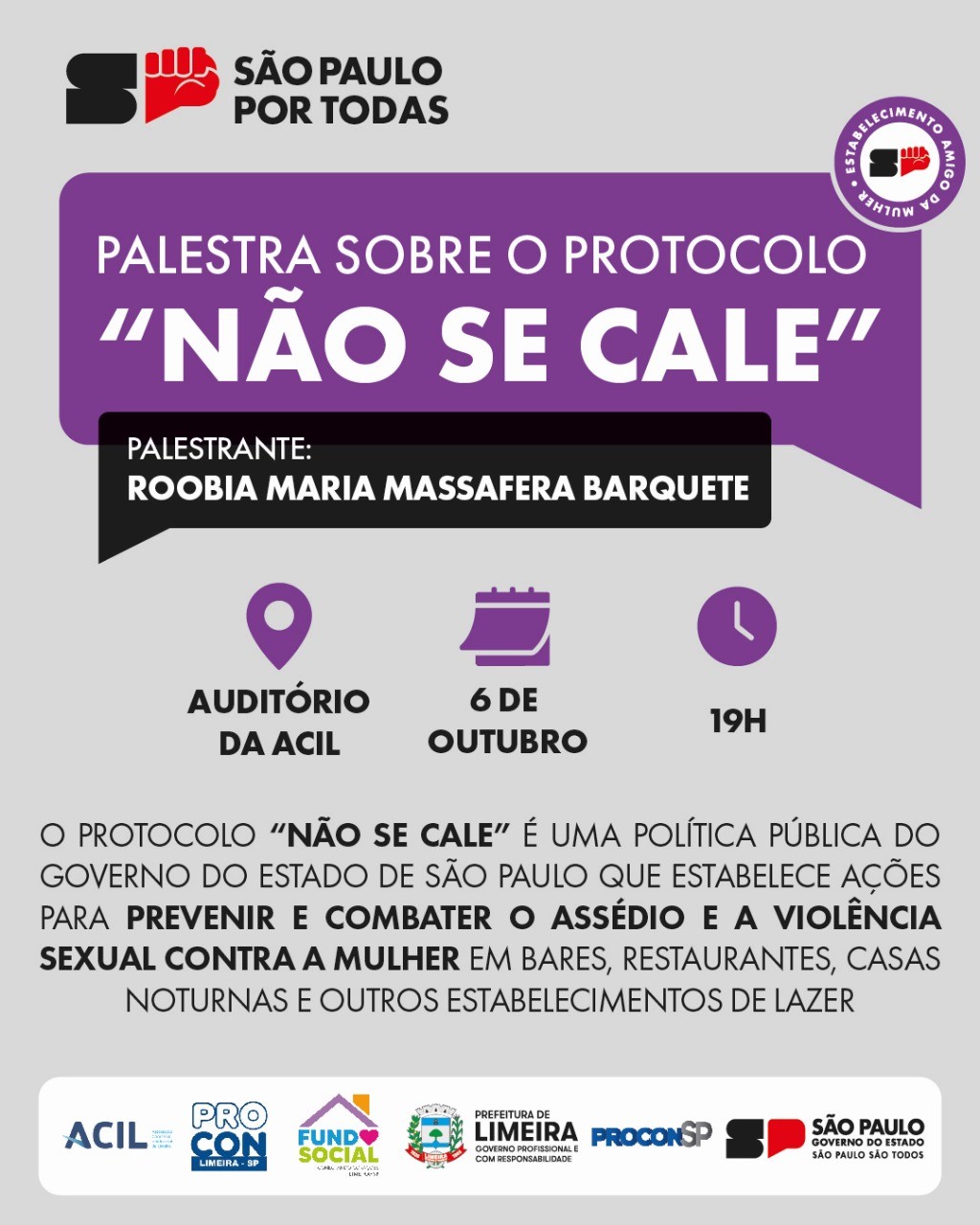 Protocolo “Não se Cale” em Limeira