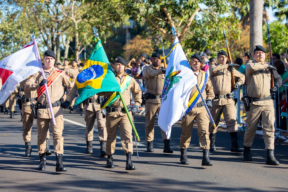 Desfile do Dia da Independ&ecirc;ncia do Brasil de 2023, na Avenida da Saudade em Uberaba &mdash; Foto: Prefeitura de Uberaba/Divulga&ccedil;&atilde;o