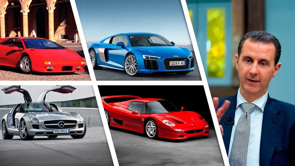 Garagem de Bashar al-Assad incluem carros da Mercedes-Benz, Audi, Lamborghini e Ferrari — Foto: g1