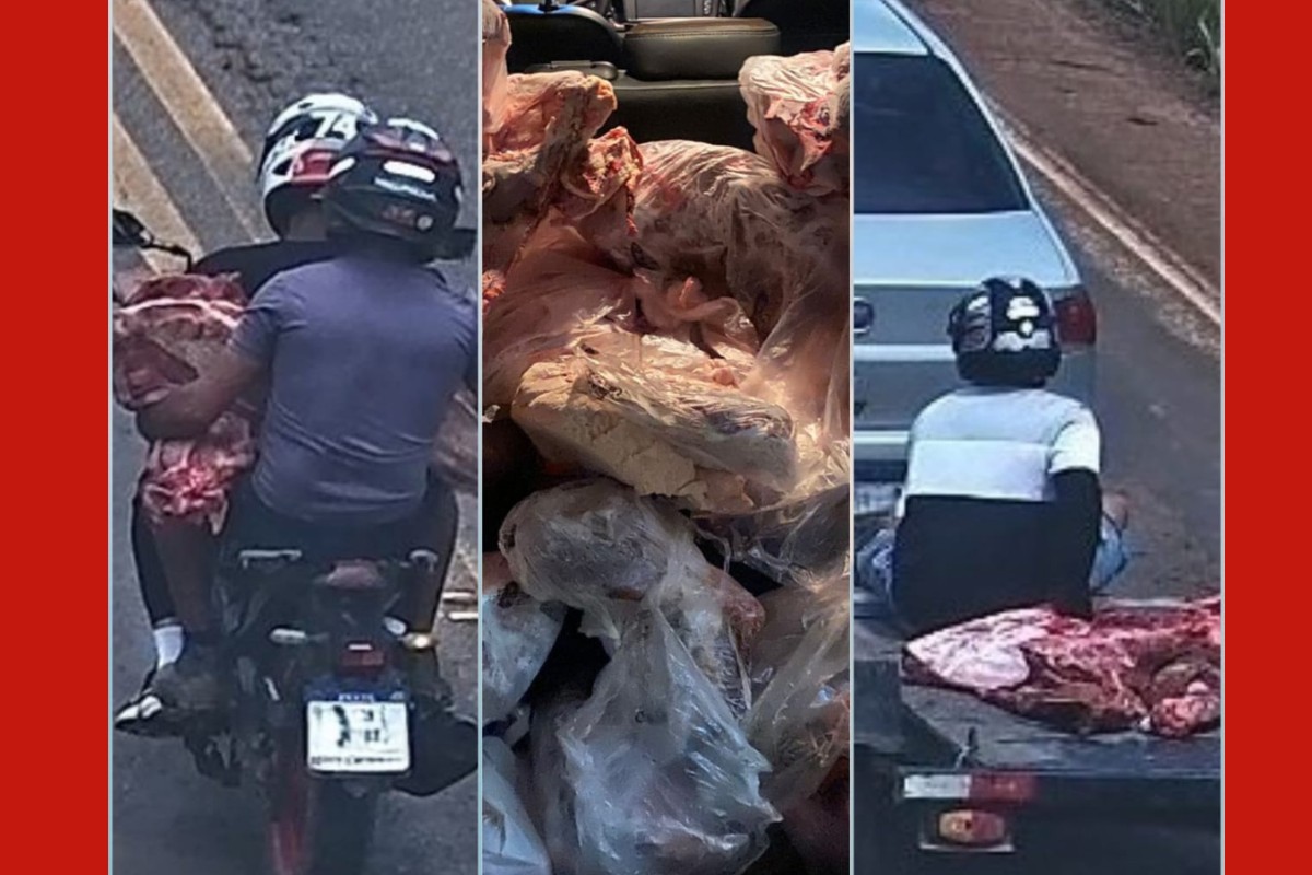 Onze pessoas são detidas por saquear mais de 2 toneladas de carne em tombamento de caminhão em MT