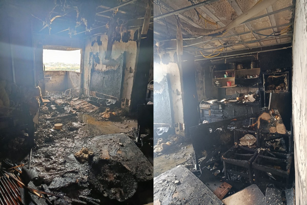 Imagens mostram destruição em apartamento que pegou fogo no PR; mulher se pendurou em suporte de ar-condicionado para salvar familiares