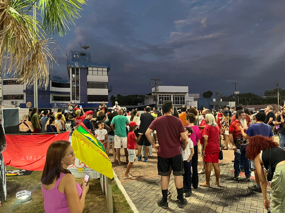 Manifestao em Boa Vista, na Praa das guas.  Foto: Yara Ramalho/g1
