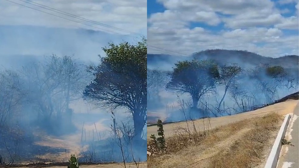 Incêndio atinge área rural no interior do RN — Foto: Reprodução