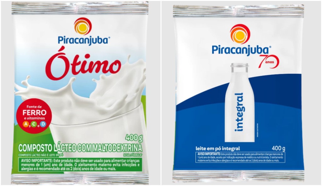 Piracanjuba é multada em quase R$ 700 mil por semelhança em embalagens de leite em pó e composto lácteo