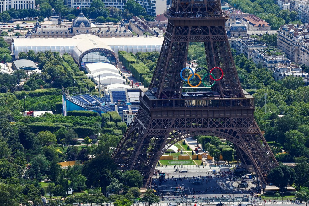 Arenas do vôlei em Paris para os Jogos Olimpícos — Foto: Gonzalo Fuentes/Reuters