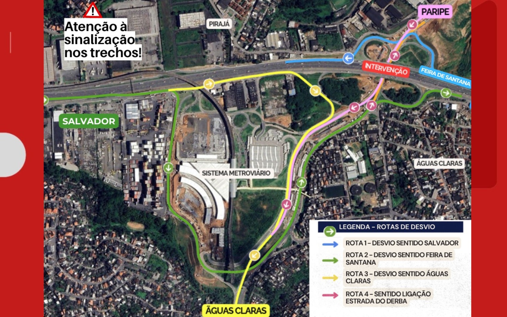 Obras do VLT vão interditar trecho da BR-324 durante 11 noites em Salvador; veja rotas alternativas