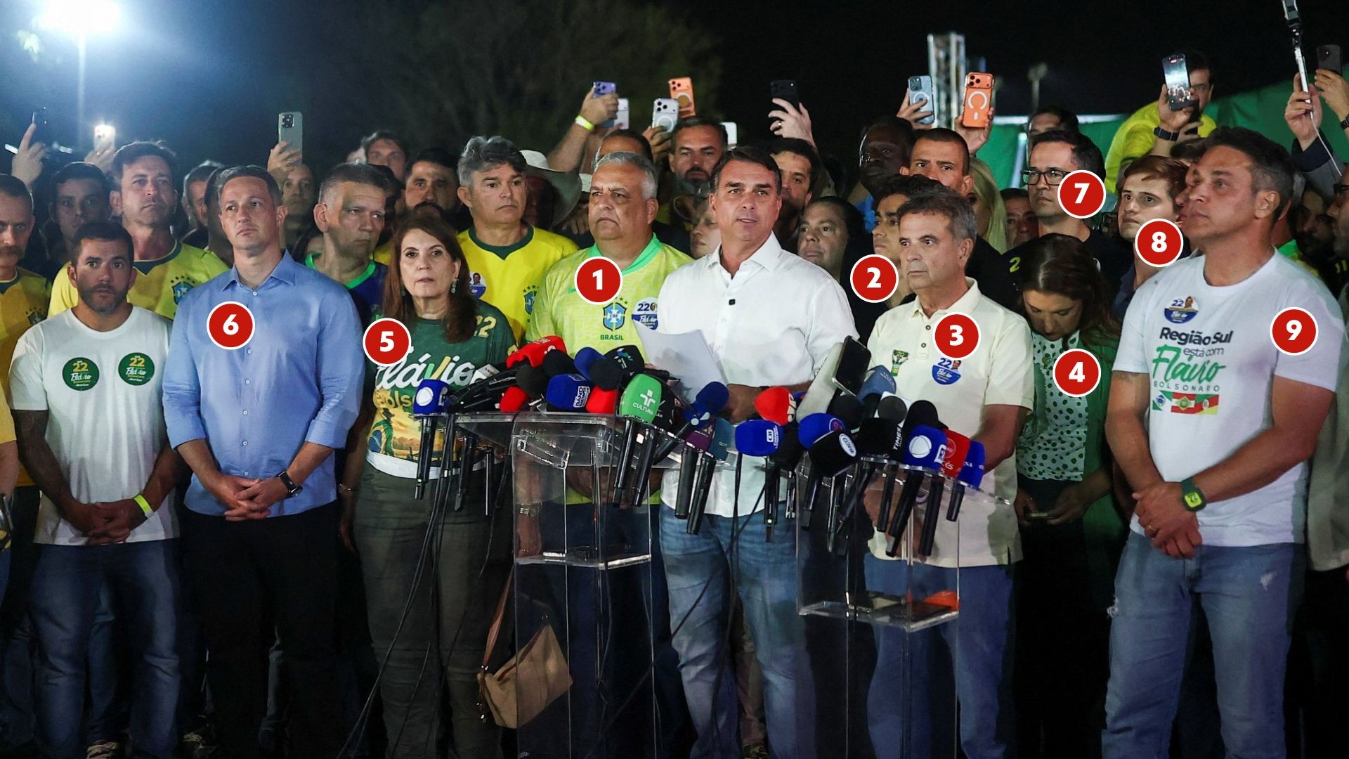 Deltan, Pavanato... veja quem estava com Flávio em discurso após apuração