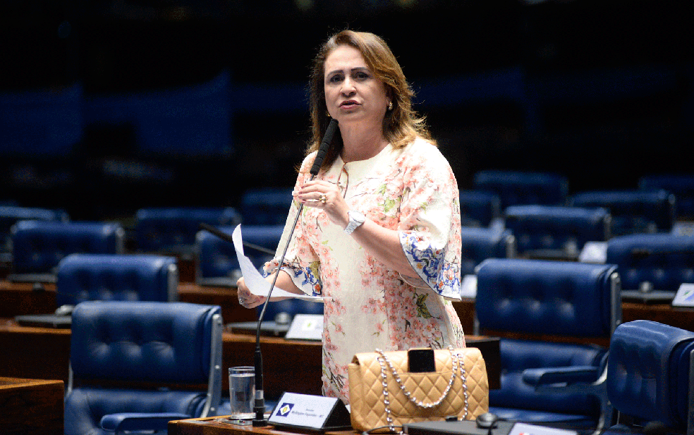 Kátia Abreu em pronunciamento no plenário do Senado — Foto: Jefferson Rudy / Agência Senado