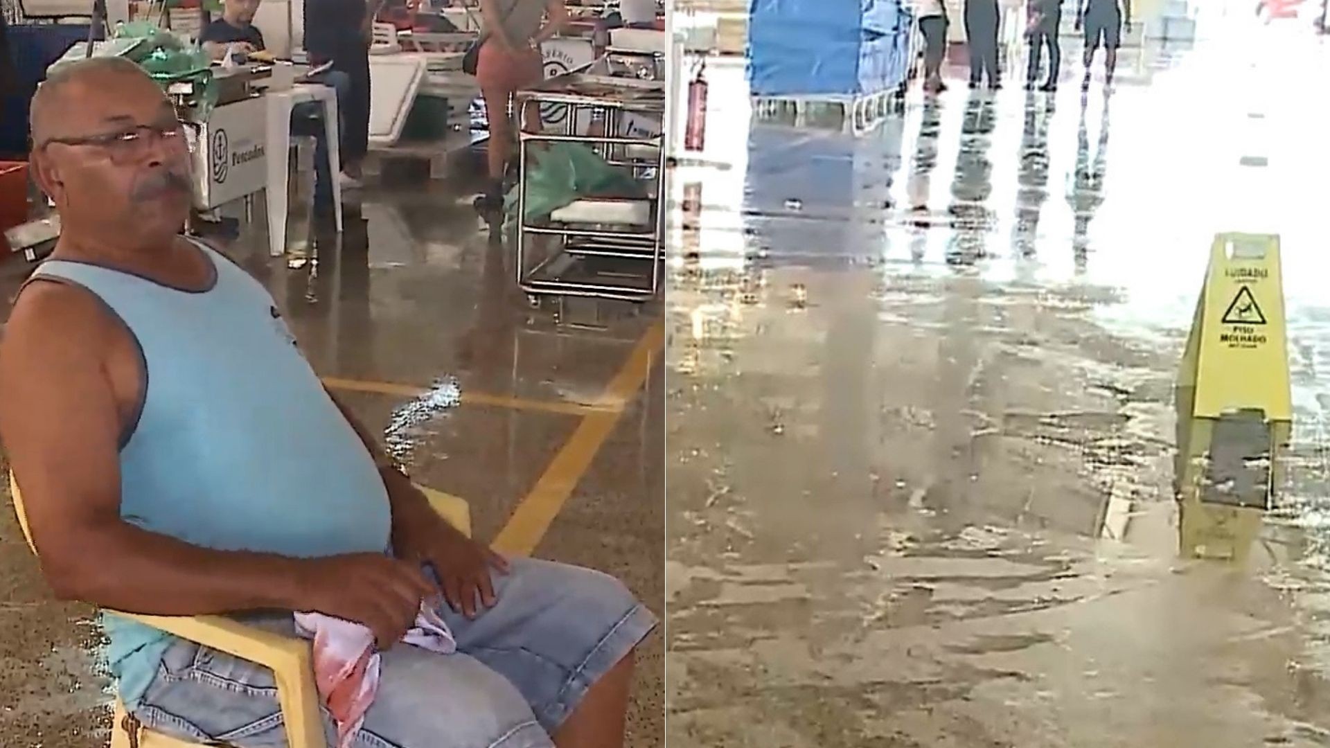 Idoso bate a cabeça após queda no Entreposto Pesqueiro do MA; comerciantes denunciam piso escorregadio