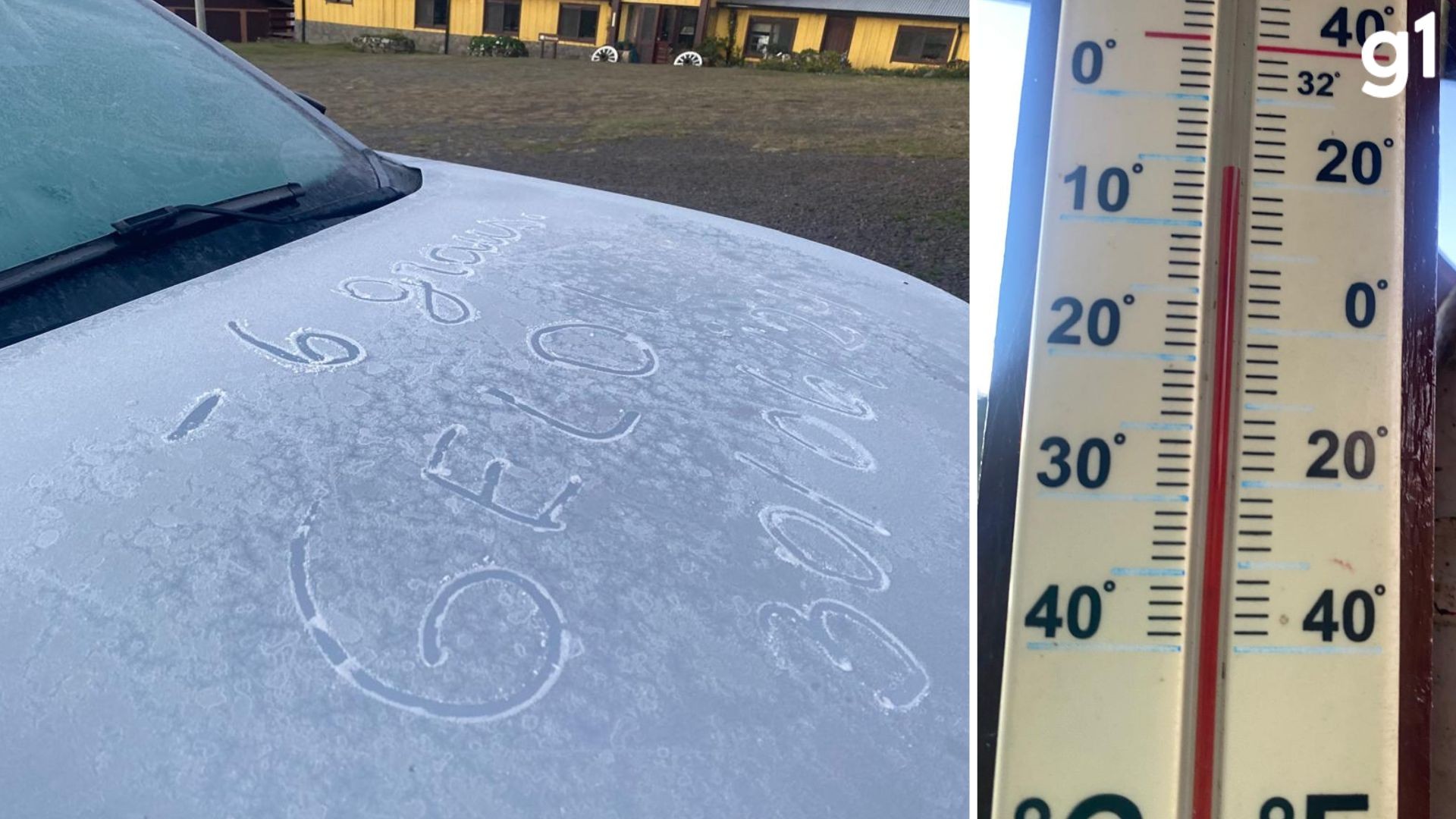 Açude congela na segunda cidade mais fria do país neste domingo; veja imagens da geada no RS