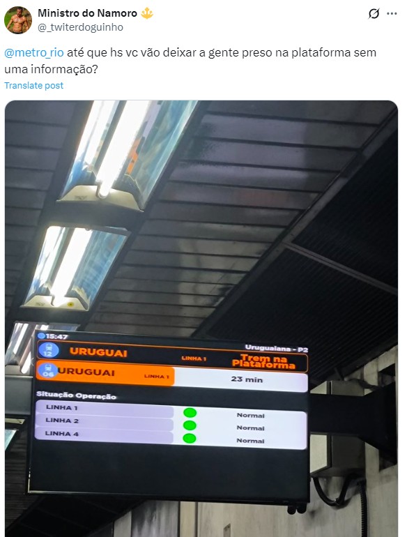 MetrôRio tem intervalos irregulares