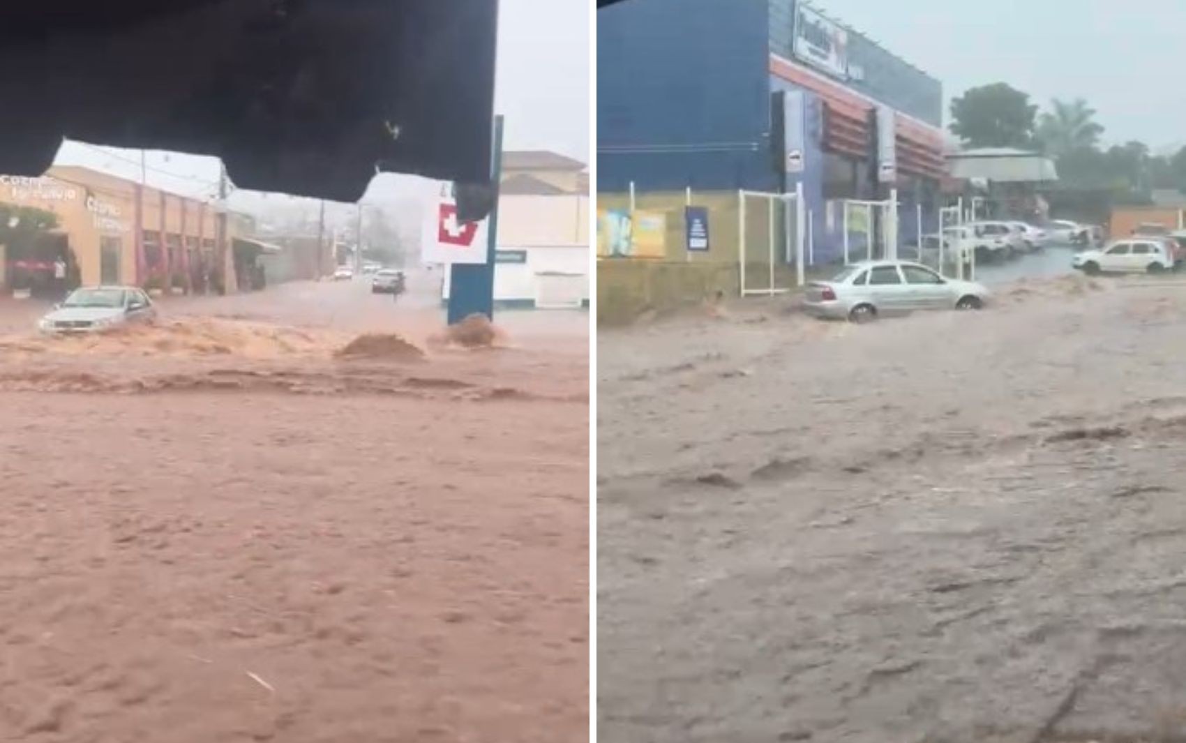 Muro de cemitério cede e cai sobre carro durante chuva em Igarapava, SP