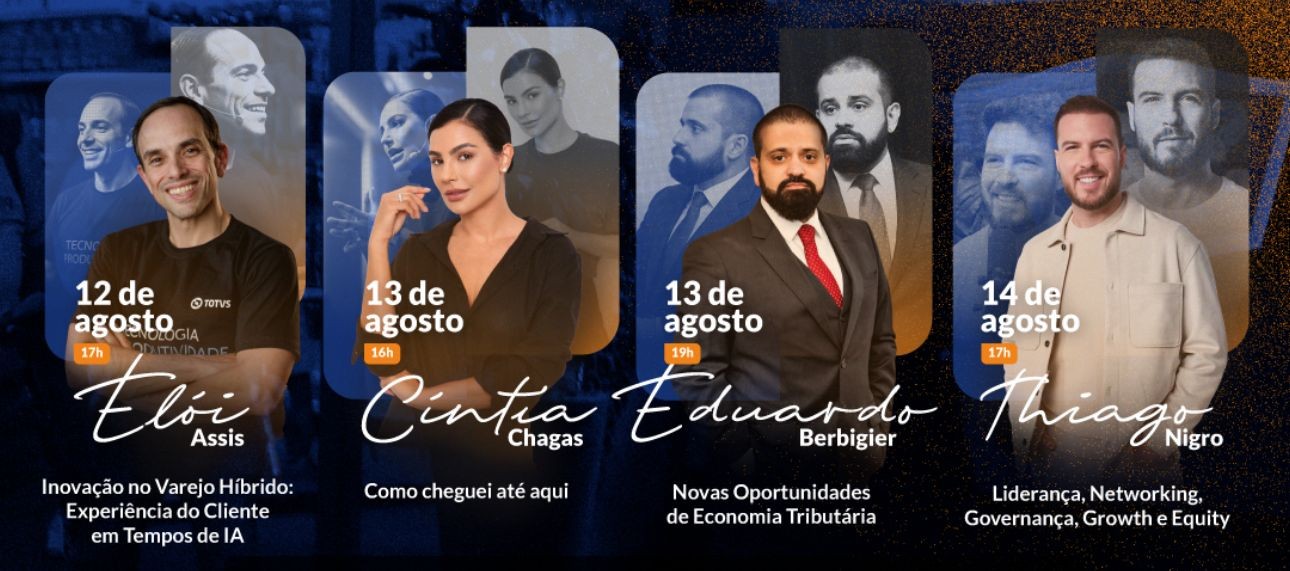 Thiago Nigro e Cíntia Chagas comandam as palestras magnas na Expoecos 2025