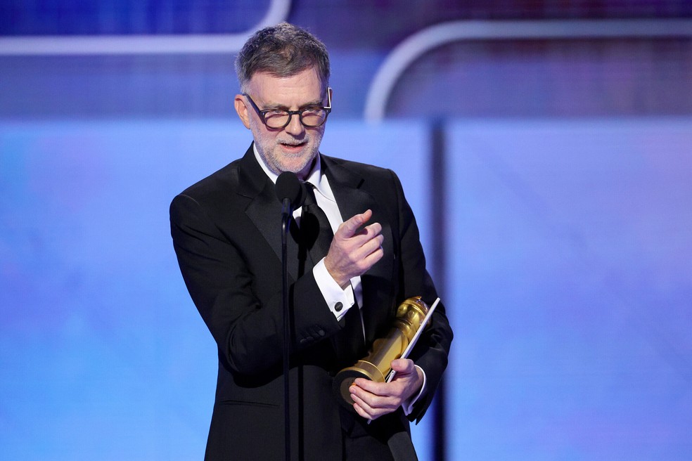 Paul Thomas Anderson vence o Globo de Ouro como melhor roteiro em filme por 'Uma batalha ap�s a outra' � Foto: Kevork Djansezian/CBS Broadcasting via AP